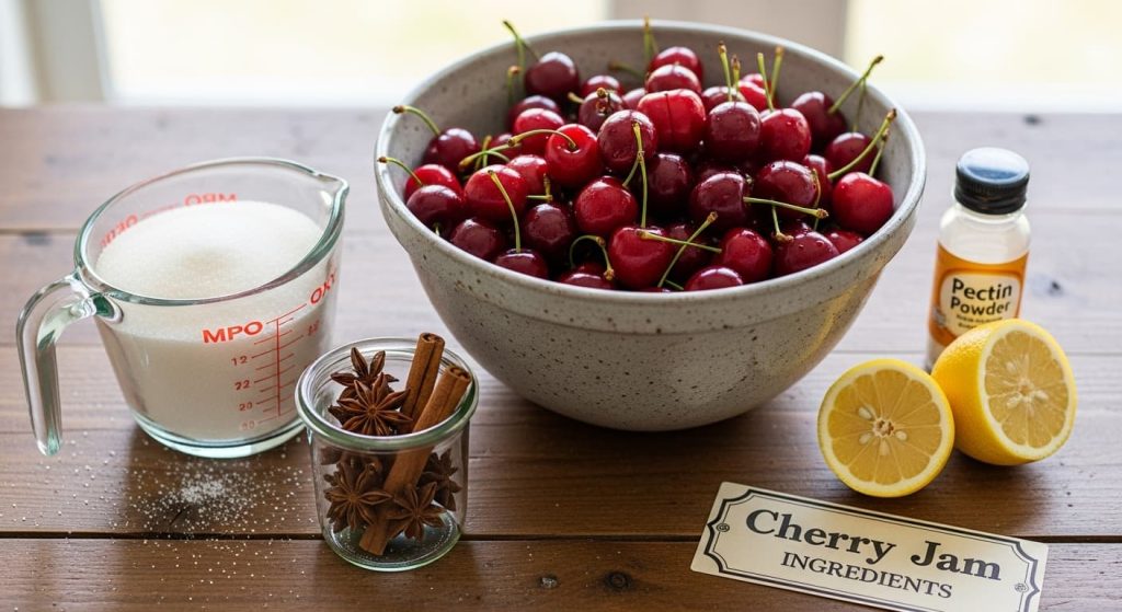 Kiraz Reçeli Malzemeleri