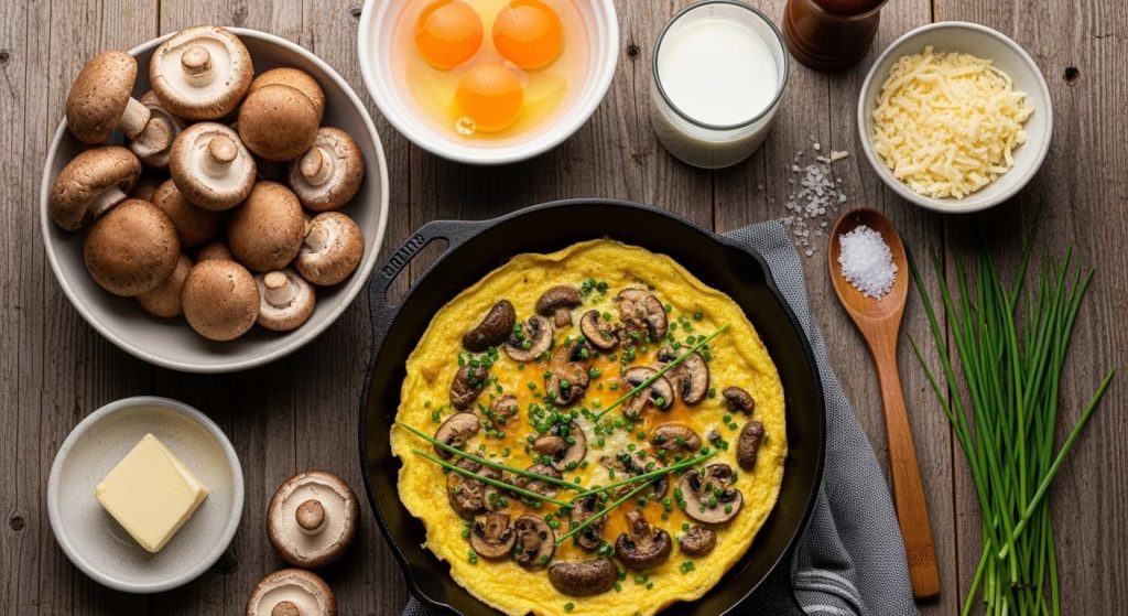 Mantarlı Omlet Malzemeleri